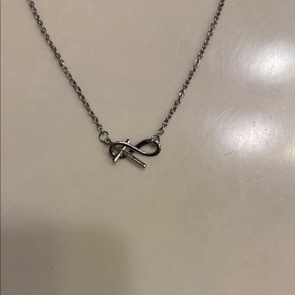 Silver Infinity Cross Necklace - Picture 2 of 2
